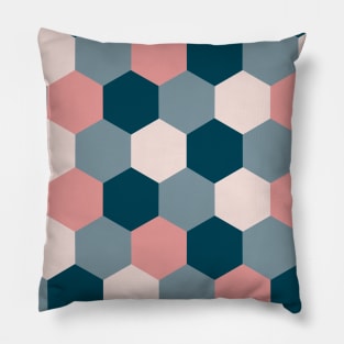 Blush Pink and Blue Geometric Shapes Pillow