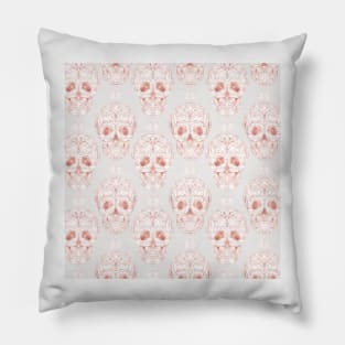 Blushing rose skulls Pillow