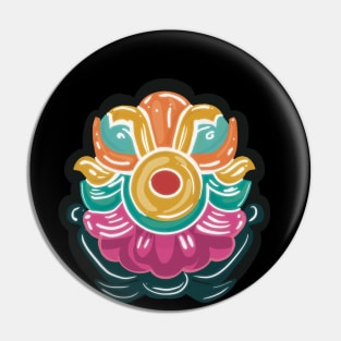 Colorful Flower Design Pin