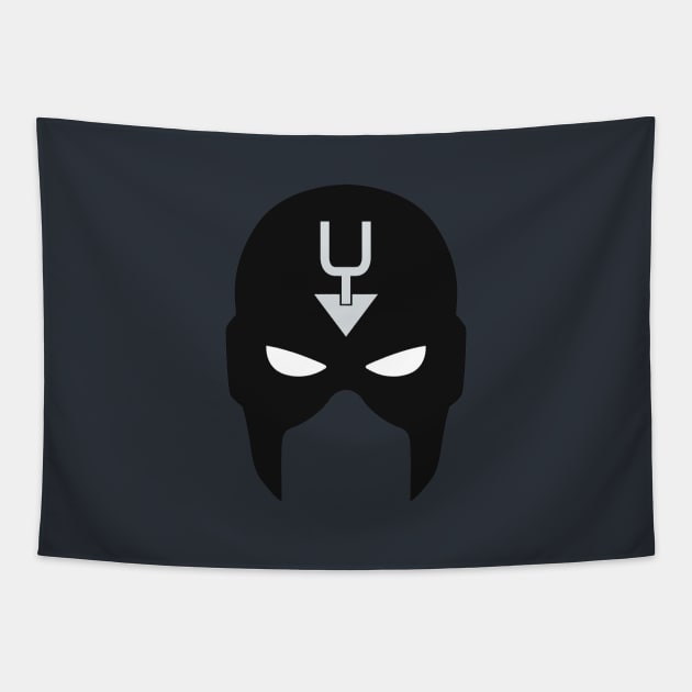 Black Bolt Mask Tapestry by Minimalist Heroes