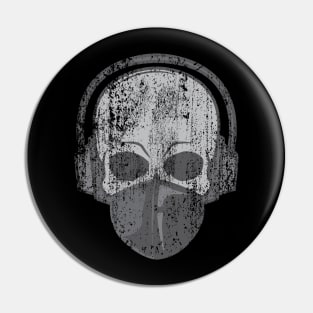 Social Distancing Music Lover Skull with Face Mask and Headphones Pin