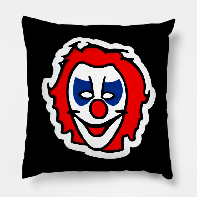 Unleash the Darkness: Bring Home the Sinister Grin of an Evil Clown in This Chilling Artwork! Pillow by AlienMirror