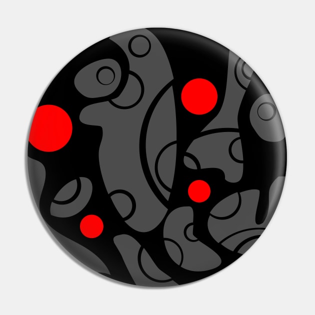 Whale Sonics Grey and Red on Black Pin by ArtticArlo