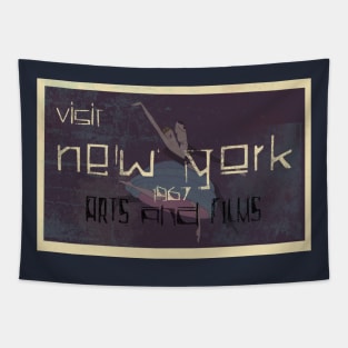 new york vintage art travel poster Tapestry