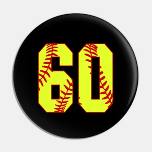 Fastpitch Softball Number 60 #60 Softball Shirt Jersey Uniform Favorite Player Biggest Fan Pin