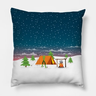 winter camper Pillow