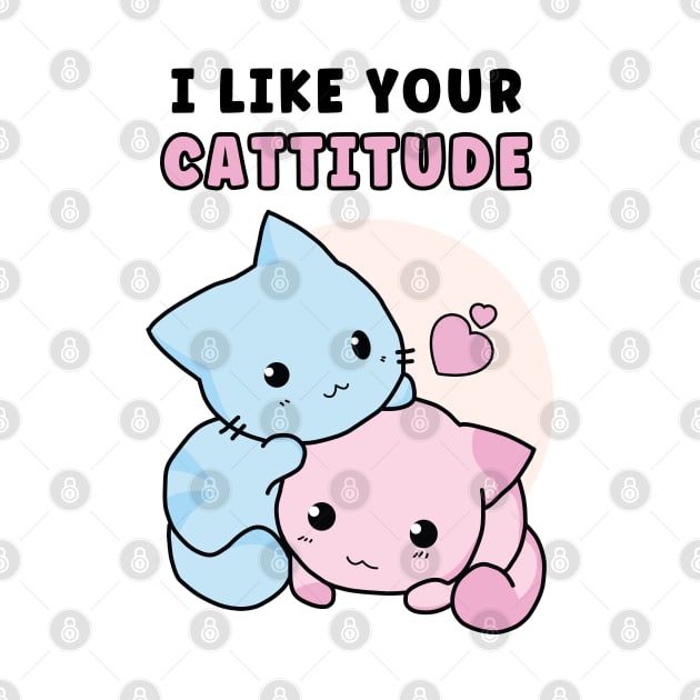 Pastel Kittens Cute Cats Funny Pun - I like your cattitude by expressimpress