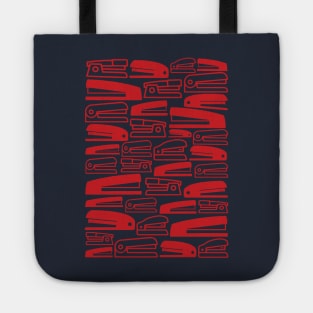 Funny Office Space Red Stapler Pattern Tote