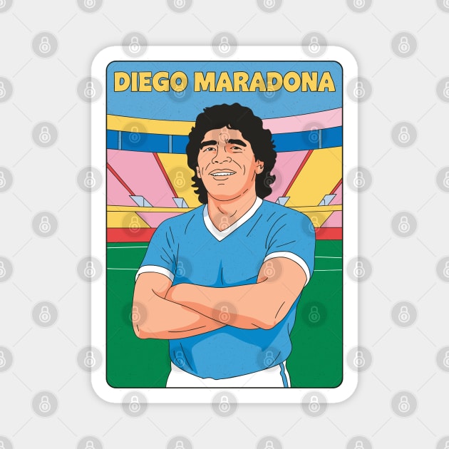 Diego Maradona Pop Art Original Illustration Magnet by CultOfRomance