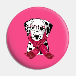 Dalmatian with scarf Pin