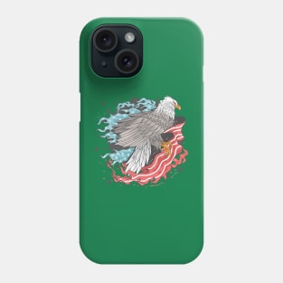 eagle USA flag fire Phone Case