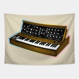 Analog Synthesizer 8bit Retro Artwork Design Tapestry