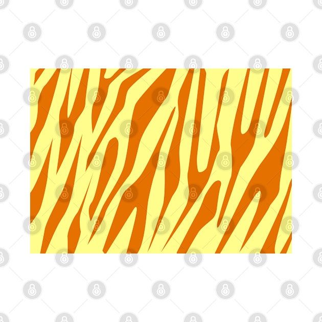 Yellow - Orange Tones Tiger Seamless Pattern by DesignWood Atelier