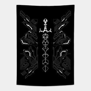 Subtle Nerd Polyhedral Dice Sword Futuristic Tapestry