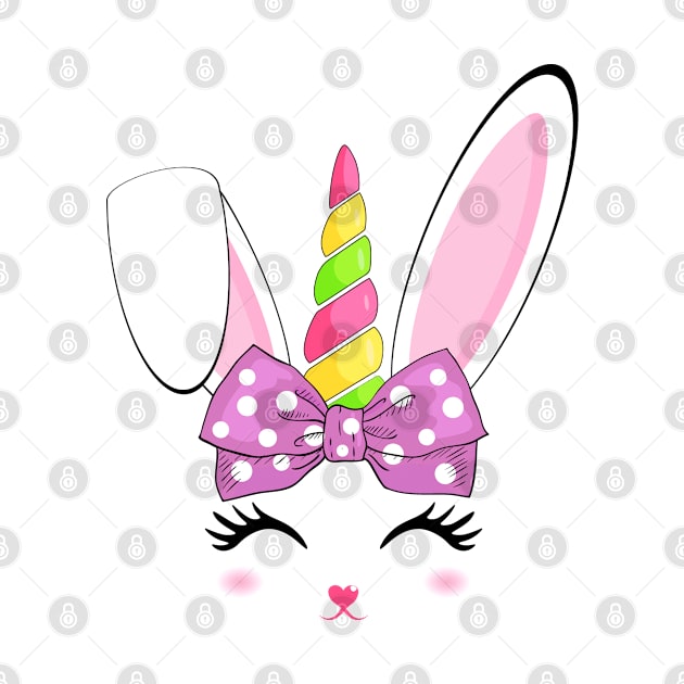 Cute Easter Bunny Face For Women Girls Kids by jodesigners