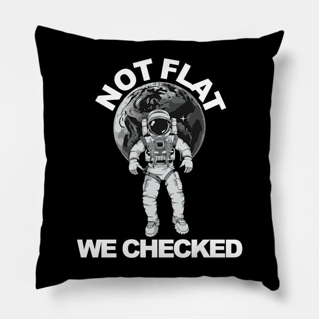 Not Flat We Checked Pillow by Tezatoons