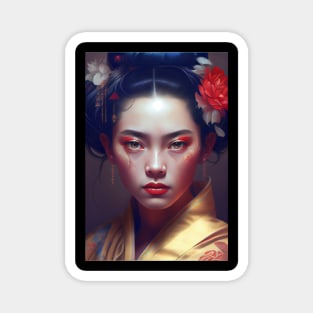 Japanese Geisha In Digital Art. Gift Idea For Japan Fans 6 Magnet