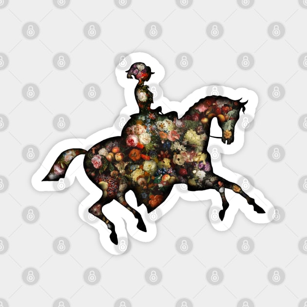 Vintage horse, Vintage woman Riding A Horse, Rider lady silhouette Magnet by PAULsPRINT