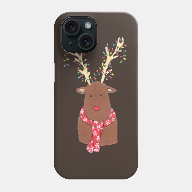 Christmas reindeer Phone Case by DoodlesAndStuff