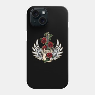 Guitar Wings Roses Rock and Roll Vintage Retro Music Design Phone Case