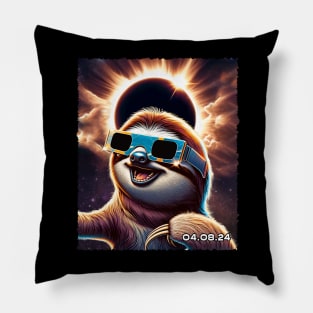Lazy Eclipse Day: Sloth Observing the Solar Eclipse Shirt Graphic Pillow