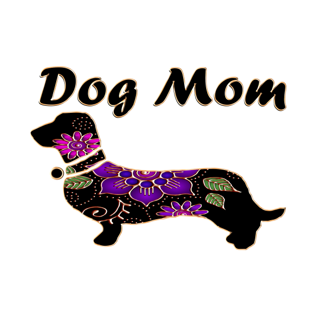 Dog Mom Floral Dachshund by m2inspiration