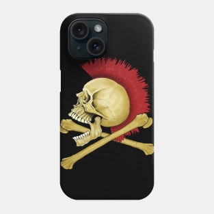 Mohawk skull cross bones Phone Case