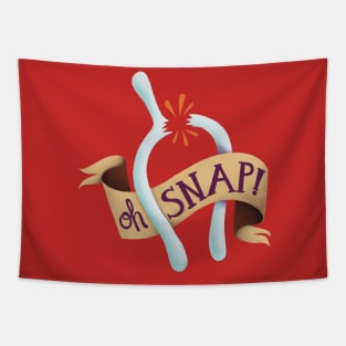 Funny Thanksgiving Oh Snap Wishbone Illustration Tapestry