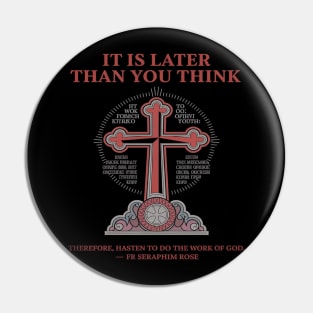 Eastern Orthodox Christian Seraphim Rose Calvary Cross Pin