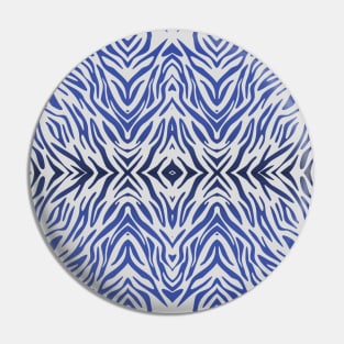 Blue Zebra Print Pattern Pin