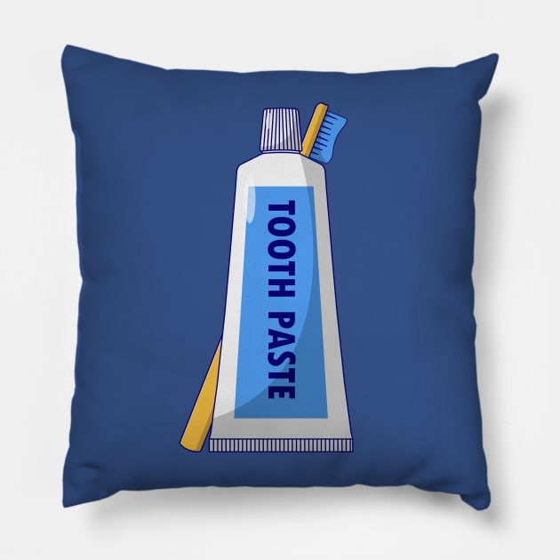 Toothpaste and Toothbrush Pillow by KH Studio