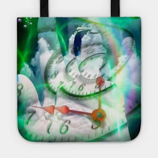 Time spiral in human hand Tote