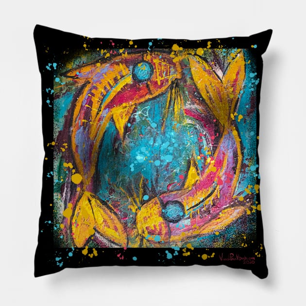 Koi Fish Yin Yang Abstract Pillow by joannejgg