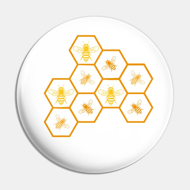 Beekeeping Honey Bees Honeycomb Beekeeper Pin by Sonyi