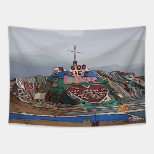 Salvation Mountain, East Jesus Slab City California Tapestry