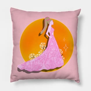 Woman in Pink Dress Affair Pillow