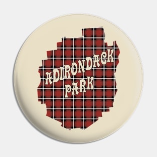 Red Plaid Adirondack Park w/ Text Pin