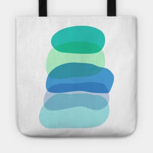 Colorful Abstract Blue and Green Shapes Tote