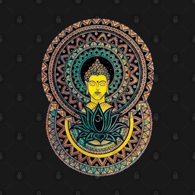 Psychedelic Trippy Buddha Mandala Art Sketch by JammyPants