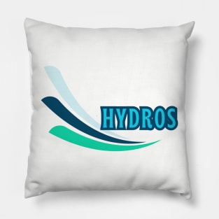 Hydros! Retro Aqua Roostertail Logo Pillow