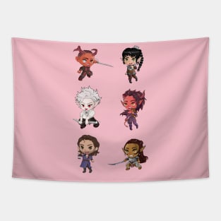 Baldur's Gate Companions as Chibis Tapestry