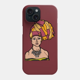 African Woman in Headwrap Phone Case