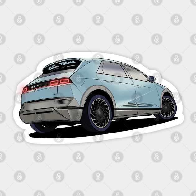 Lucid Blue Hyundai IONIQ 5 - Electric Cars - Sticker