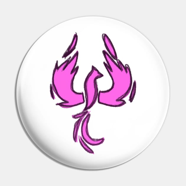 The Pink Phoenix Pin by HappyRandomArt