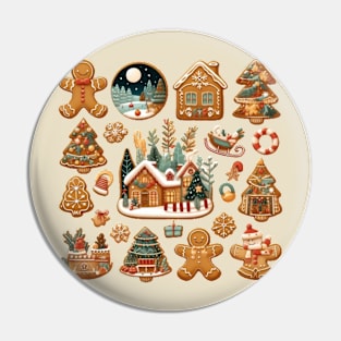 Merry Gingerbread Christmas Pin