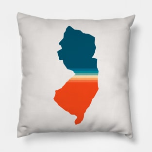 New Jersey State Retro Map Pillow