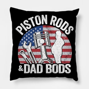 Piston Rods And Dad Bods Funny Mechanic Pillow