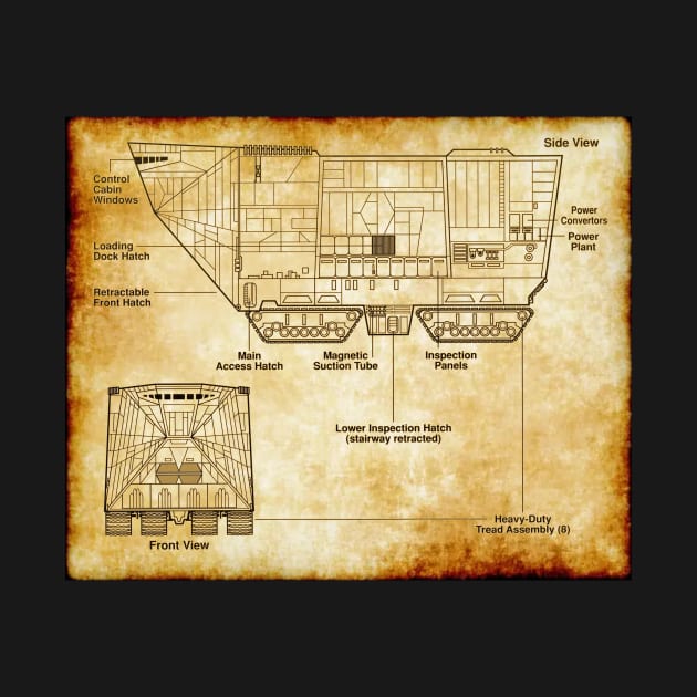 Desert Planet Crawler Parchment Blueprint by Starbase79