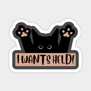 Cat wants held for cat lovers Magnet