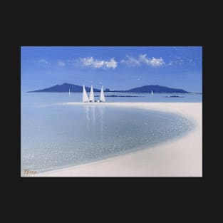 Three sail boats on Samson sandbar T-Shirt